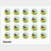Paaseichocolade labrador Puppy Cartoon Ronde Sticker (Vel)