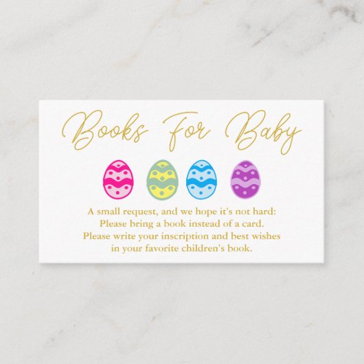 Paaseierboeken voor Baby shower voor Baby Informatiekaartje (Voorkant)
