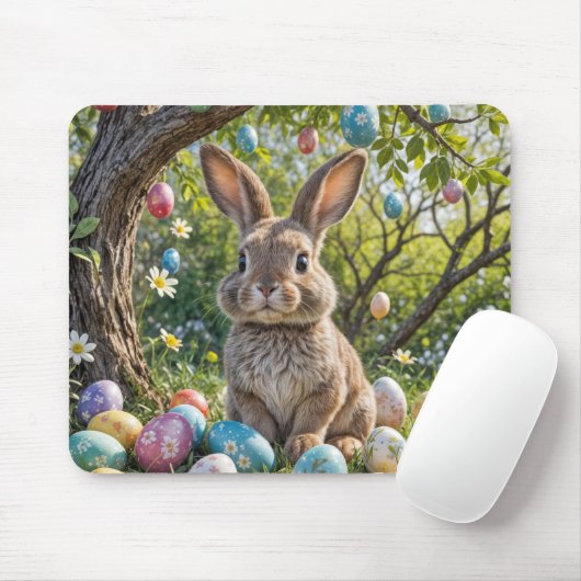 Paaseierboom met konijn muismat (Met muis)