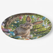 Paaseierboom met konijn papieren bordje (Gekanteld)