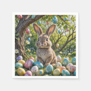 Paaseierboom met konijn servet