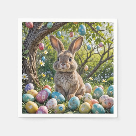 Paaseierboom met konijn servet (Voorkant)