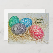 Paaseieren 2 Pasen Briefkaart (Voorkant / Achterkant)