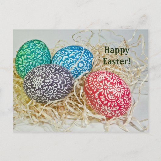 Paaseieren 2 Pasen Briefkaart (Voorkant)