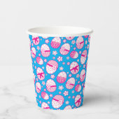 Paaseieren, aangepast blauw roze wit papieren bekers (Achterkant)