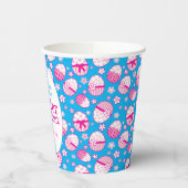 Paaseieren, aangepast blauw roze wit papieren bekers (Links)