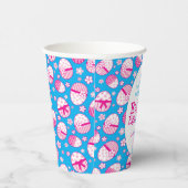 Paaseieren, aangepast blauw roze wit papieren bekers (Rechts)
