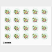 Paaseieren, Baby chick, roze lentbloemen Ronde Sticker (Vel)
