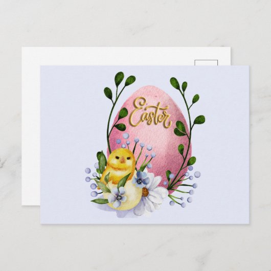 Paaseieren, Baby- en lentbloemen Briefkaart (Voorkant / Achterkant)