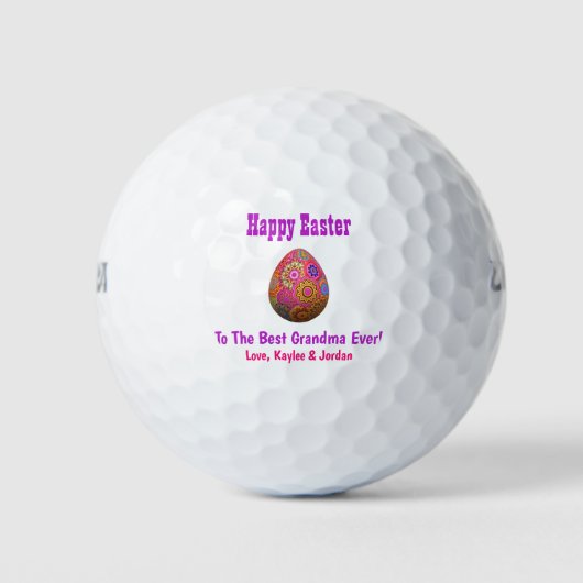 Paaseieren Best Grandma Ever Cute Pink Paars Golfballen (Voorkant)