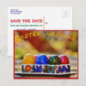 Paaseieren bewaren de datum-briefkaart aankondigingskaart (Voorkant / Achterkant)