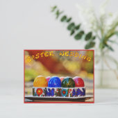 Paaseieren bewaren de datum-briefkaart aankondigingskaart (Staand voorkant)