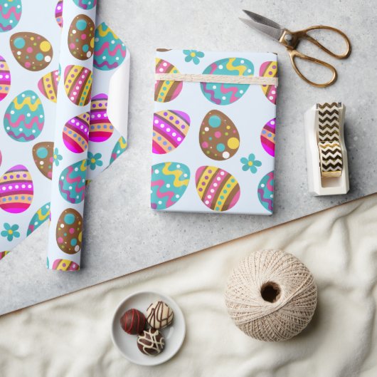 Paaseieren — blauw cadeautje cadeaupapier (Crafts)