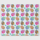 Paaseieren — blauw cadeautje cadeaupapier (Vlak)