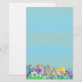 Paaseieren blauw gevoerd briefpapier (Voorkant / Achterkant)