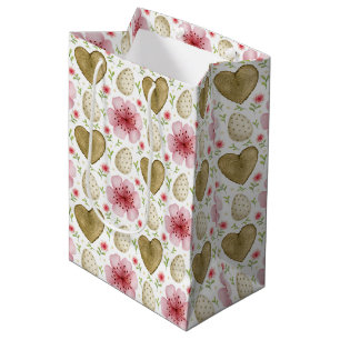 Paaseieren, bloemen en harten Pasen Medium Cadeauzakje