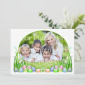 Paaseieren, bloemen fotokaart kaart (Staand voorkant)