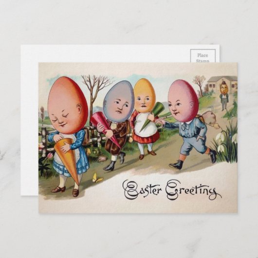 paaseieren briefkaart (Voorkant / Achterkant)