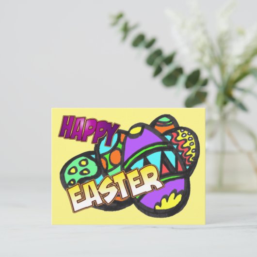 Paaseieren Briefkaart  (Staand voorkant)