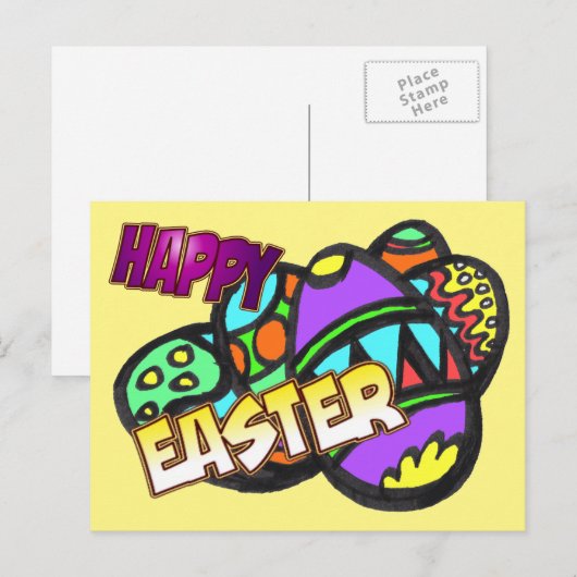 Paaseieren Briefkaart  (Voorkant / Achterkant)