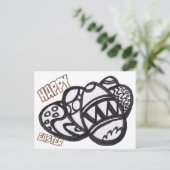 Paaseieren, Briefkaart voor het kleuren van Afbeel (Staand voorkant)