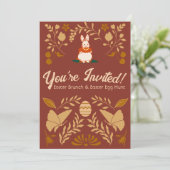 paaseieren Brunch en Egg Hunt uitnodiging (Staand voorkant)