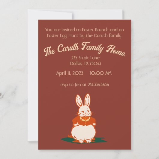 paaseieren Brunch en Egg Hunt uitnodiging (Achterkant)