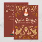 paaseieren Brunch en Egg Hunt uitnodiging (Voorkant / Achterkant)
