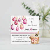 Paaseieren, bubbels en paasbrunch kaart (Staand voorkant)