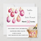 Paaseieren, bubbels en paasbrunch kaart (Voorkant)
