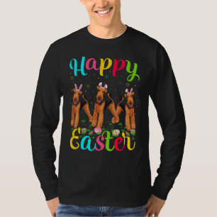 Paaseieren Bunny Airedale Terrier Dog Happy Pasen T-shirt