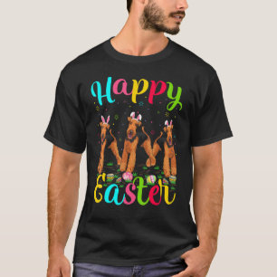 Paaseieren Bunny Airedale Terrier Dog Happy Pasen T-shirt