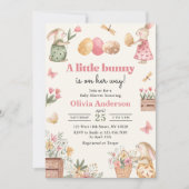 Paaseieren Bunny Baby Meisje Douche Kaart (Voorkant)