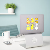 Paaseieren, Bunny, Ducklings en Kippen Sticker (Laptop op bureau)