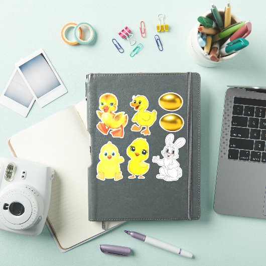 Paaseieren, Bunny, Ducklings en Kippen Sticker (iPad Cover)