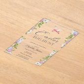 Paaseieren Bunny Ears Bloemen Brunch & Bubbly Acryl Uitnodigingen (Laagn)