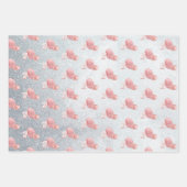 Paaseieren Bunny Silver Glitter Elegant Modern Inpakpapier Vel (Voorkant 2)