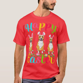 Paaseieren Bunny Staffordshire Bull Terrier Dog Ha T-shirt