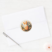 Paaseieren Bunny Tulpen Sinaasappel ID1084 Ronde Sticker (Envelop)