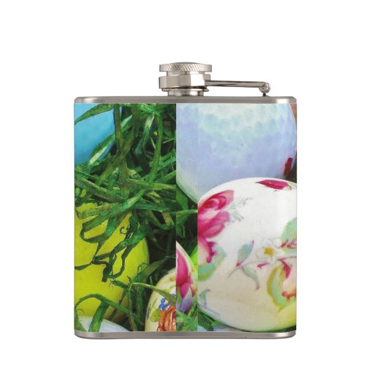 Paaseieren, bunny's en Golf Balls Heupfles (Achterkant)