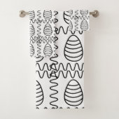 Paaseieren Chevron Black en White Happy Easter Bad Handdoek (Insitu)