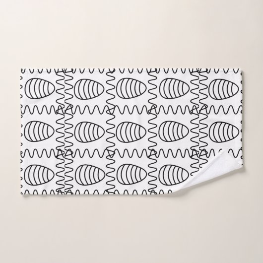Paaseieren Chevron Black en White Happy Easter Bad Handdoek (Handdoek)