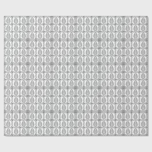 Paaseieren Chevron Black en White Happy Easter Cadeaupapier (Vlak)