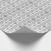 Paaseieren Chevron Black en White Happy Easter Cadeaupapier (Hoek)