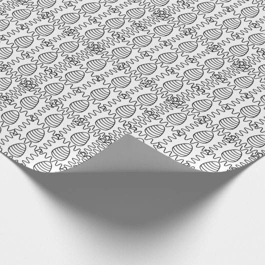 Paaseieren Chevron Black en White Happy Easter Cadeaupapier (Hoek)