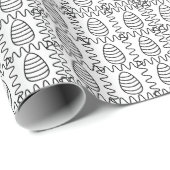 Paaseieren Chevron Black en White Happy Easter Cadeaupapier (Rol Hoek)