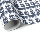 Paaseieren Chevron Stripes Happy Paaspatroon Cadeaupapier (Rol Hoek)