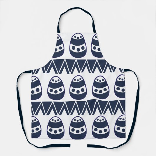 Paaseieren Chevron Stripes Happy Paaspatroon Schort (Voorkant)