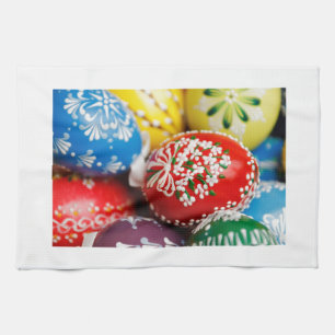 Paaseieren Colorful Holiday Pattern Spring Art Theedoek