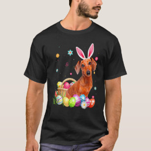 Paaseieren Dachshund Bunny Dog Dad Dog Ma T-shirt